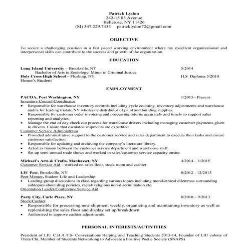 Patrick Lydon Resume