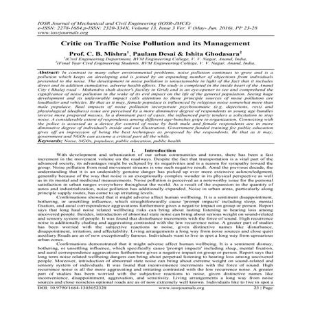 Noise pollution assessment in greater agartala city a case study | PDF