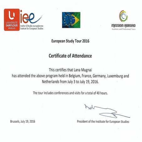 CERTIFICATE MISSION ABROAD 1