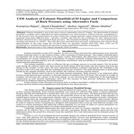 Design, Analysis and Comparative Study of Exhaust Manifold for a Multi ...