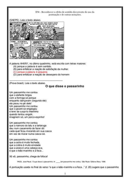 D14 (5º ano   l.p.)