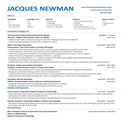 JacquesNewmanResume
