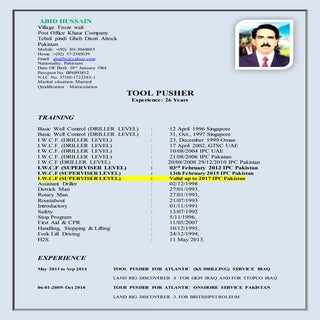 ABID Hussain updated Resume