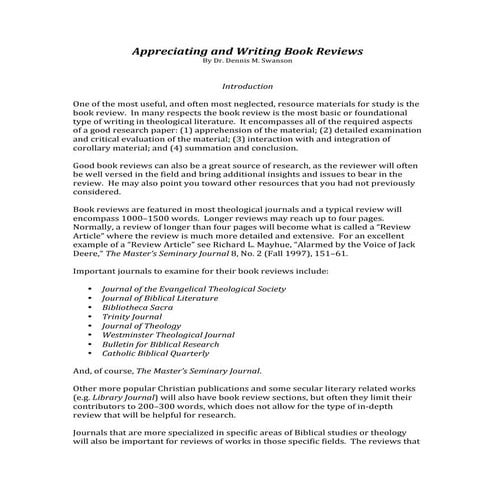 On Writing Reviews | PDF