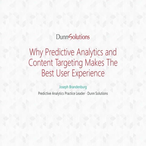 Liferay overview of predicitve analytics