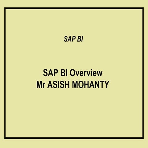 SAP BI Overview