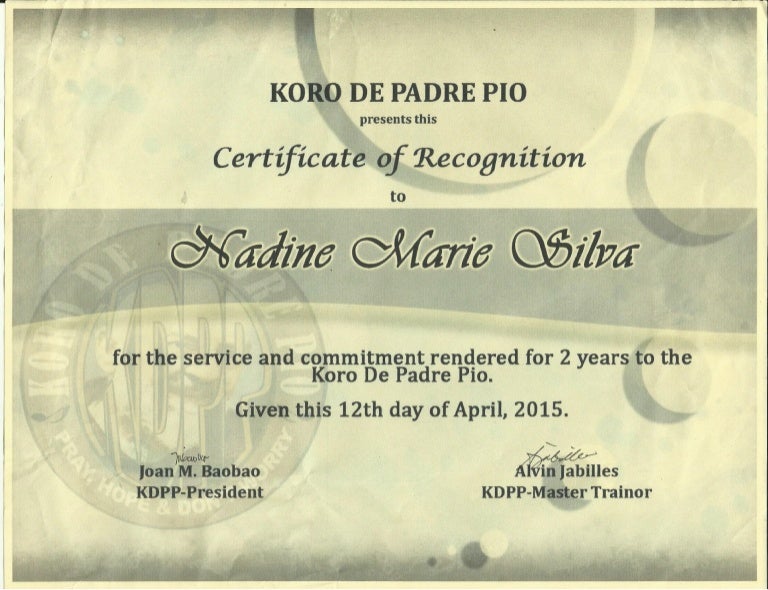 COMMUNITY INVOLVEMENT CERTIFICATES