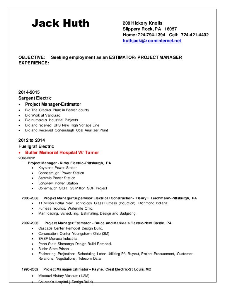 Jack Huth Resume