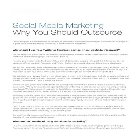 Why You Should Outsource