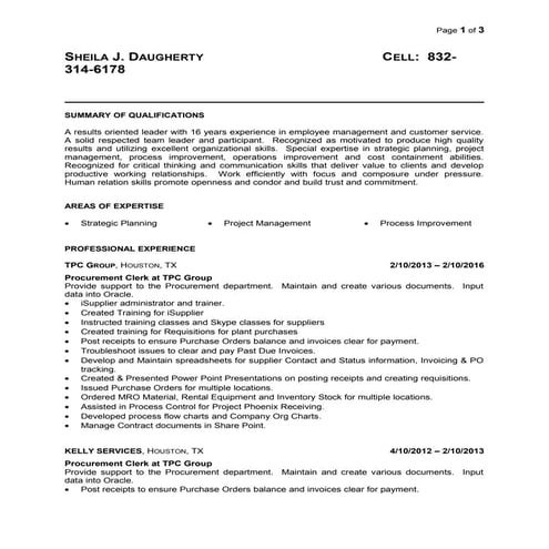 Sheila Daugherty - Resume
