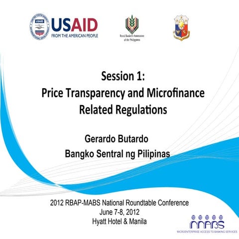 Price Transparency and Microfinance Related Regulations