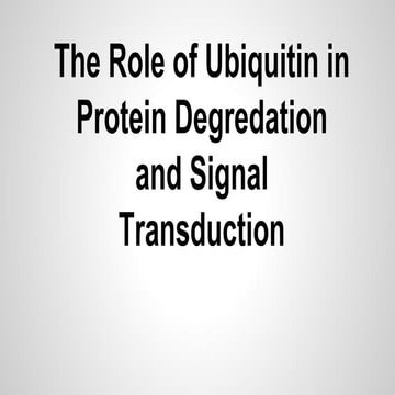 Ubiquitin Presentation- Jacob Patterson