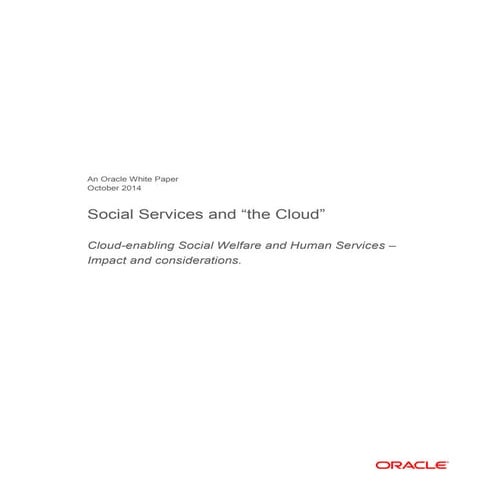Oracle Social Welfare and the Cloud - WernbergTougaard