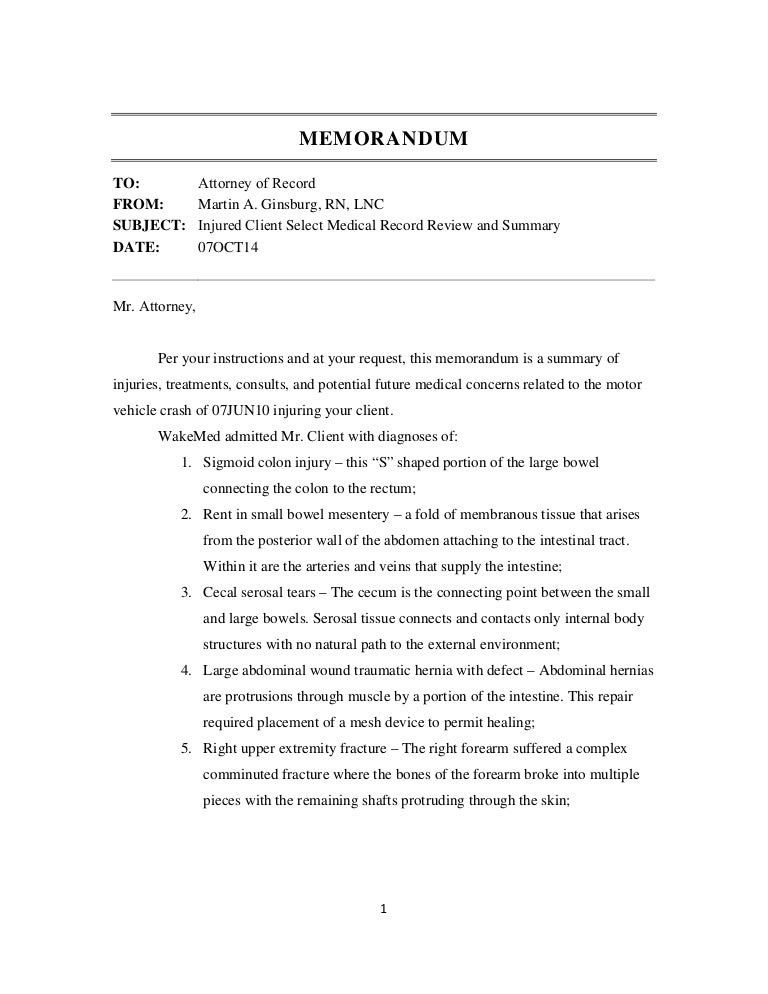 sample review memo a sample of memo