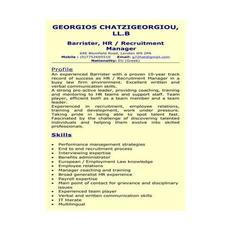 CV Georgios Chatzigeorgiou HR