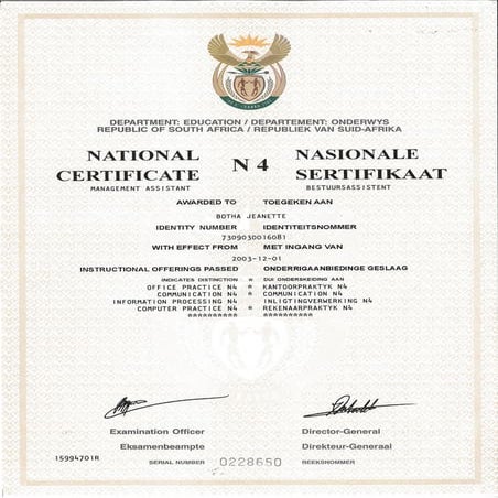 N4 Certificate