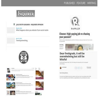 julie ruth gagarin writing samples