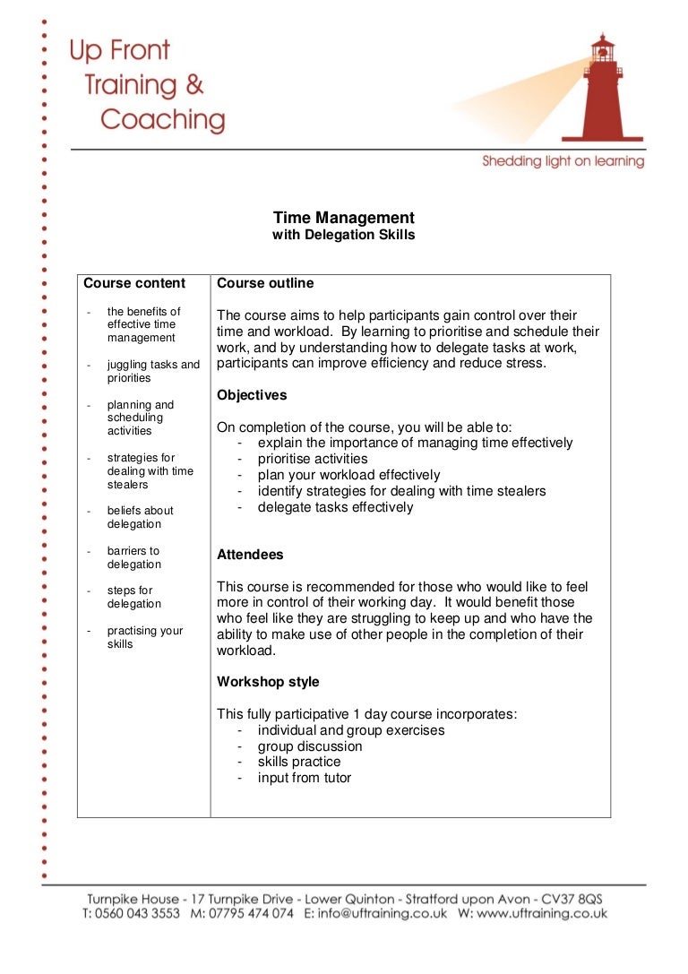 Time management with delegation skills - overview