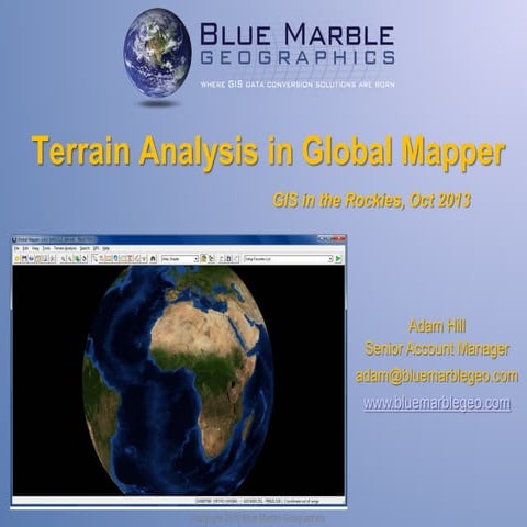 2013 Vendor Track, LiDAR Processing and Terrain Analysis in Global Mapper by ...