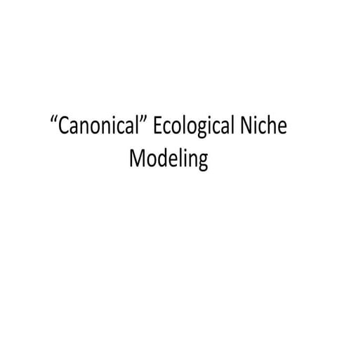 D1T2 canonical ecological niche modeling