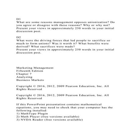 D1What are some reasons management opposes unionization Do you .docx