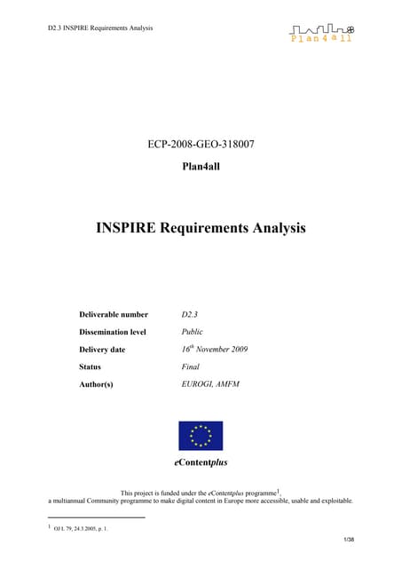 D2.3 Inspire Requirements Analysis