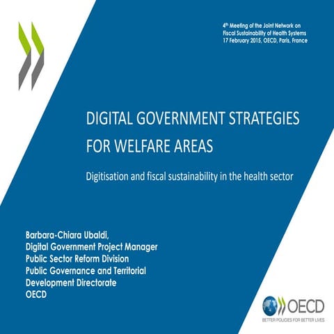 Digital government strategies for welfare areas - Barbara Ubaldi, OECD