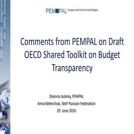 Comments from PEMPAL on draft OECD shared toolkit on budget transparency -  D...
