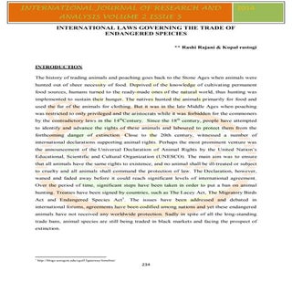 Illegal Trade of endangered species