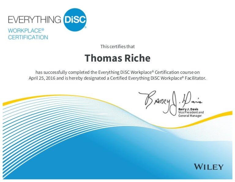 DiSC Certificate
