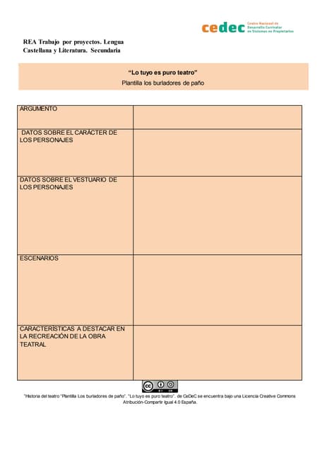 Plantila de análisis de una obra de...