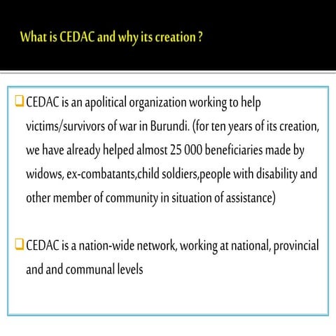 Eric Niragira, Executive Director at CEDAC | Burundi | PPTX