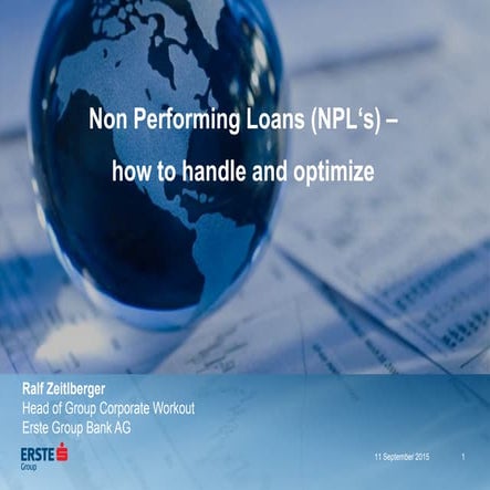 Non Performing Loans (NPL‘s) – how to handle and optimize