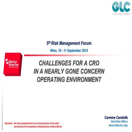 CHALLENGES FOR A CRO IN A NEARLY GONE CONCERN OPERATING ENVIRONMENT