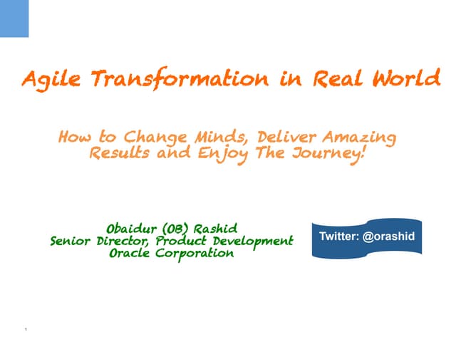 JDD2014: Agile transformation - how to change minds, deliver amazing results ...
