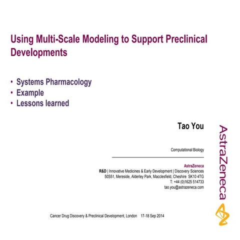 Using Multi-Scale Modeling to Support Preclinical Developments