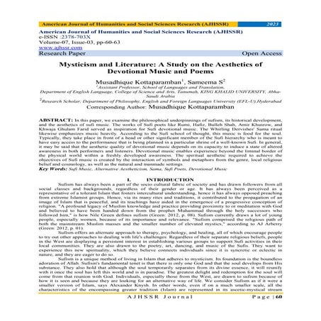 Mysticism and Literature: A Study on the Aesthetics of Devotional Music and P...