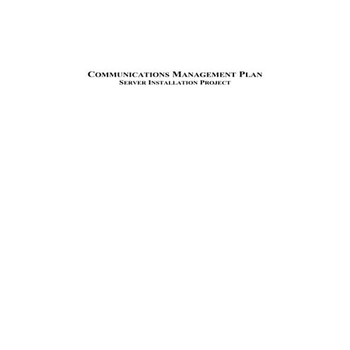 Caltrans Communication Plan Template | DOC
