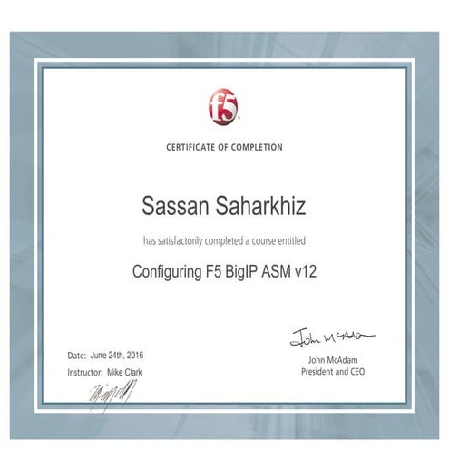 Configuration F5 BIG IP ASM v12