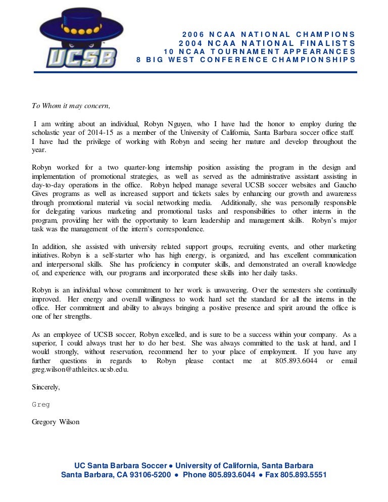 letter of rec robyn nguyen from ucsb mens soccer do you need letter of recommendation for uc