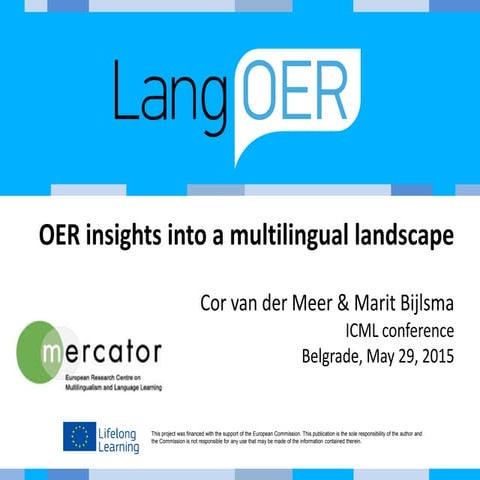 OER insights into a multilingual landscape