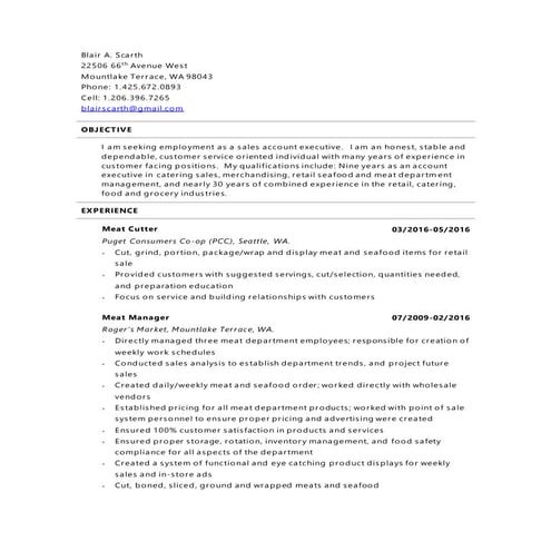 Blair Scarth Resume July 2016