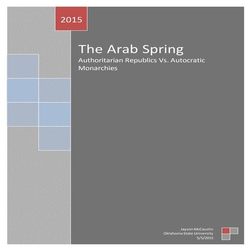 The Arab Spring Effects of Oil and Foreign Assistance Revenue