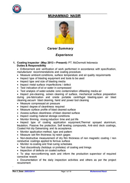 NACE Certified Coating Inspector Level 3-Peer Review Certificate