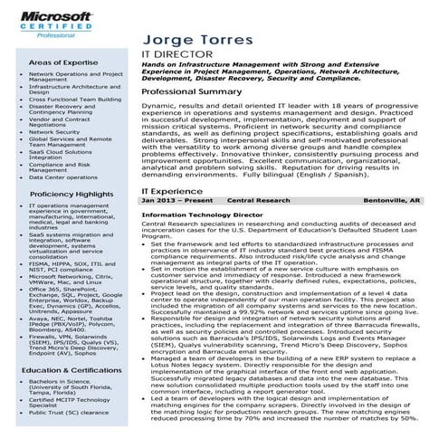 Jorge Torres -IT Director