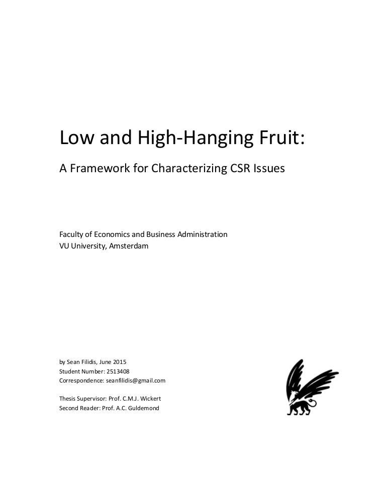 Low and HighHanging Fruit