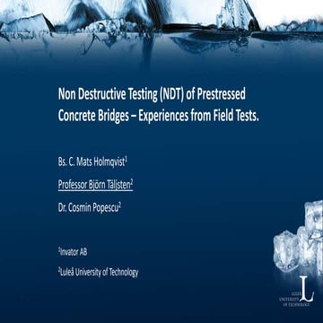 D2 (A5) Björn Täljsten - Non-destructive testing of prestressed concrete brid...