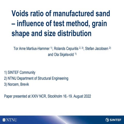 D2 (B6) Stefan Jacobsen - Voids ratio of manufactured sand: Influence ...