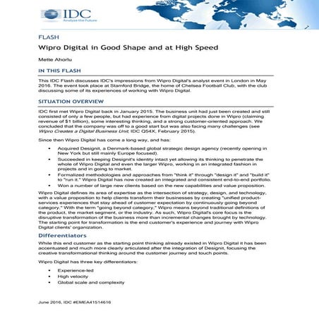 Wipro Digital in Good Shape (May2016)