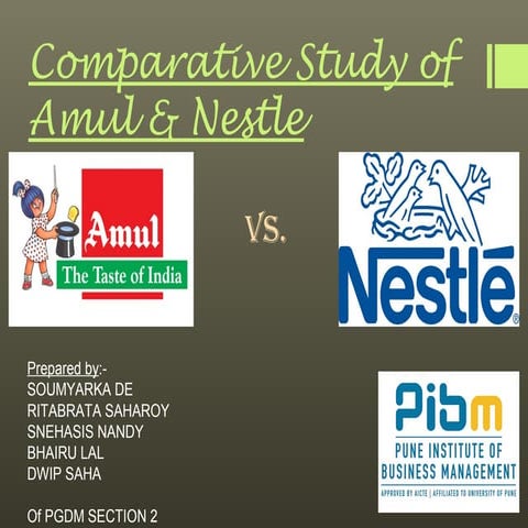 COMPARATIVE ANALYSIS- AMUL & NESTLE.
